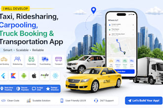 develop taxi, ridesharing, carpooling, truck booking and transportation app