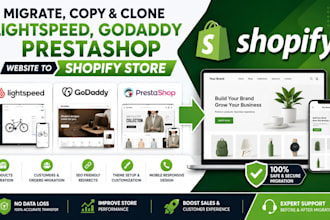 migrate copy clone lightspeed godaddy prestashop website to shopify website