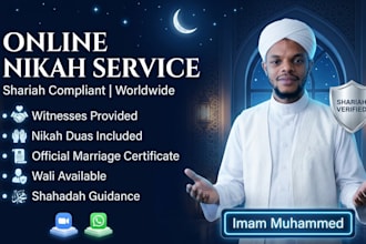 officiate your online islamic wedding and nikah ceremony worldwide