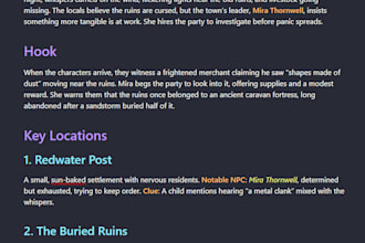 write a one shot for your ttrpg campaign