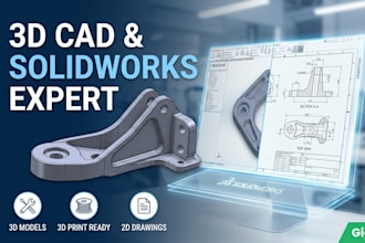 create professional 3d cad models, 3d print designs, 2d drawings in solidworks