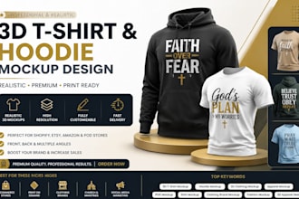 design premium 3d t shirt and hoodie mockups for your clothing brand