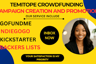 do crowdfunding promotion campaign creation for gofundme kickstarter indiegogo
