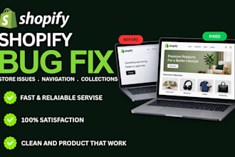 fix shopify bugs, collections, navigation and store issues