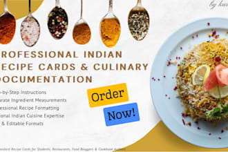 create professional indian recipe cards