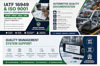 create iatf 16949, iso 9001 sops and quality manuals
