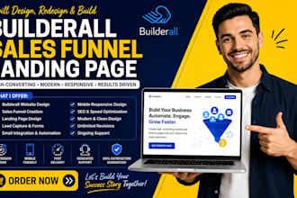 design redesign builderall website sales funnel landing page
