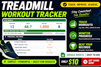 create a treadmill workout tracker in google sheets