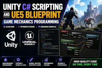 do unity c sharp scripting and ue5 blueprint game mechanics programming