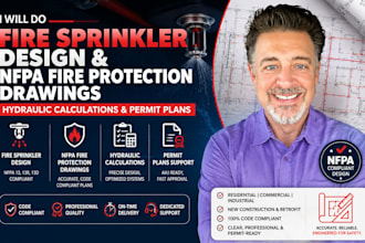 do fire sprinkler design, nfpa fire protections drawings, hydraulic calculations