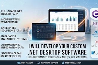 develop custom windows desktop software using c sharp and net