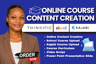 create online course content , skool online course, course upload, ppt slides