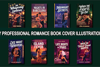 create professional romance book cover illustration