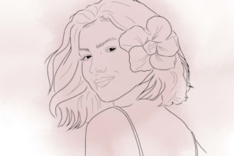 create custom line art portrait