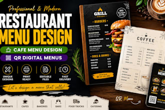 do restaurant menu design, cafe menu, food menu qr digital menu