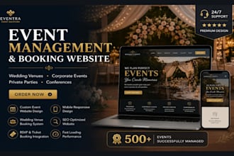 build event management website booking event website wedding venue event website