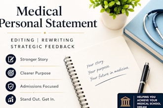 professionally edit your medical personal statement, amcas, eras for success