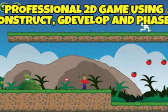 optimize, reskin and fix bugs in phaser game, construct, javascript and gdevelop