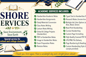 handwrite your academic notes, assignments and documents