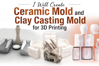 create ceramic mold and clay casting mold for 3d printing