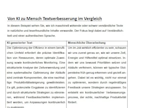 Überarbeitung von ki generierten texten