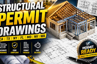 structural permit drawings for ca tx ny fl md nv wa