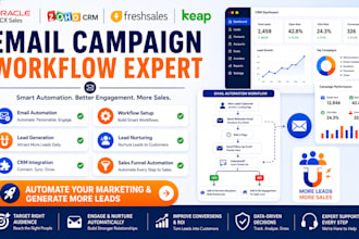 setup email campaign workflow using oracle cx sales zoho CRM freshsales keap