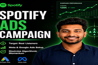 run professional spotify ads campaign for organic music promotion,spotify ads
