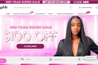 design a shopify hair extension store and hair extension website