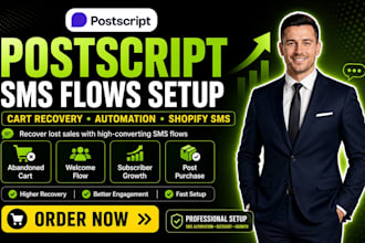 setup postscript sms flow cart recovery automation