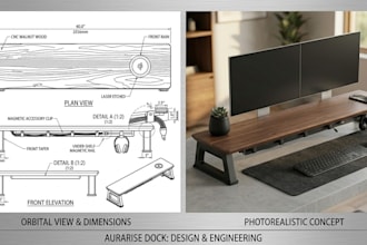 do modern industrial product design for workspace ergonomics, desk accessories