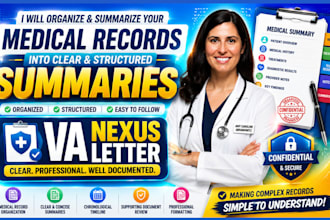 organize and summarise your medical records for clear documentation