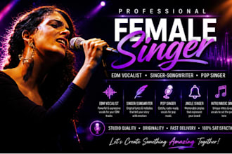be your female edm singer vocalist female pop singer rock singer songwriter