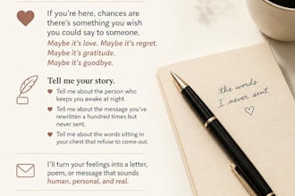 write a deeply emotional personalized letter poem or message