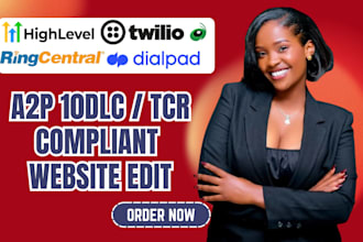 fix a2p 10dlc registration and website tcr compliance