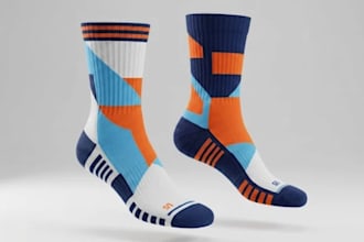 create custom 3d sock design with high quality modelling and realistic rendering