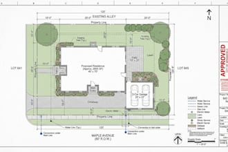 draw property, plot plan, site plan, subdivision layout for permit