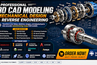 create professional 3d cad models, mechanical designs and reverse engineering