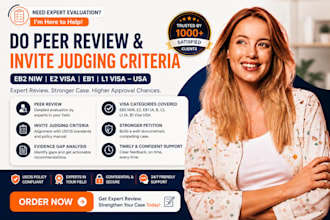 peer review invitation, judging opportunity and opinion letter for eb2 niw eb1