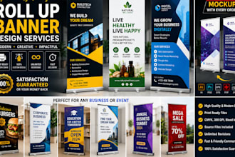 create roll up banner, retractable banner, pull up, or roller banner
