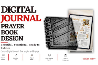 design a christian devotional journal, prayer journal, bible study on canva