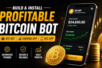 build and install, profitable daily bitcoin bot, btc bot, earning app, btc app
