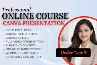 design ppt webinar slides course online course  video pitch deck and slides