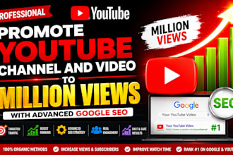 promote youtube channel and video to million views with advanced google SEO