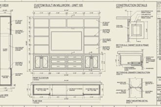 do accurate architectural millwork funiture woodworking carpentry shop drawings