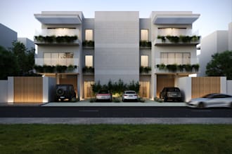 redesign  3d villa interior and exterior building, 3d realism rendering,car park