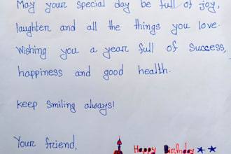 write a beautiful aesthetic handwritten letter for you