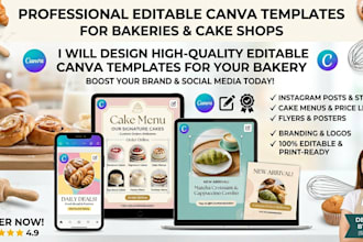 design editable canva templates for bakeries and cake shops