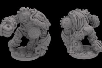 sculpt a steampunk mech creature miniature for 3d printing in zbrush