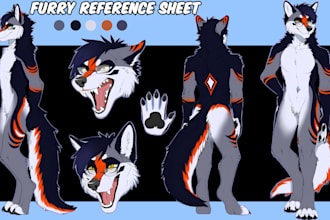 draw furry art commissions, custom fursona anthro ref sheet, nsfw furry art, pfp